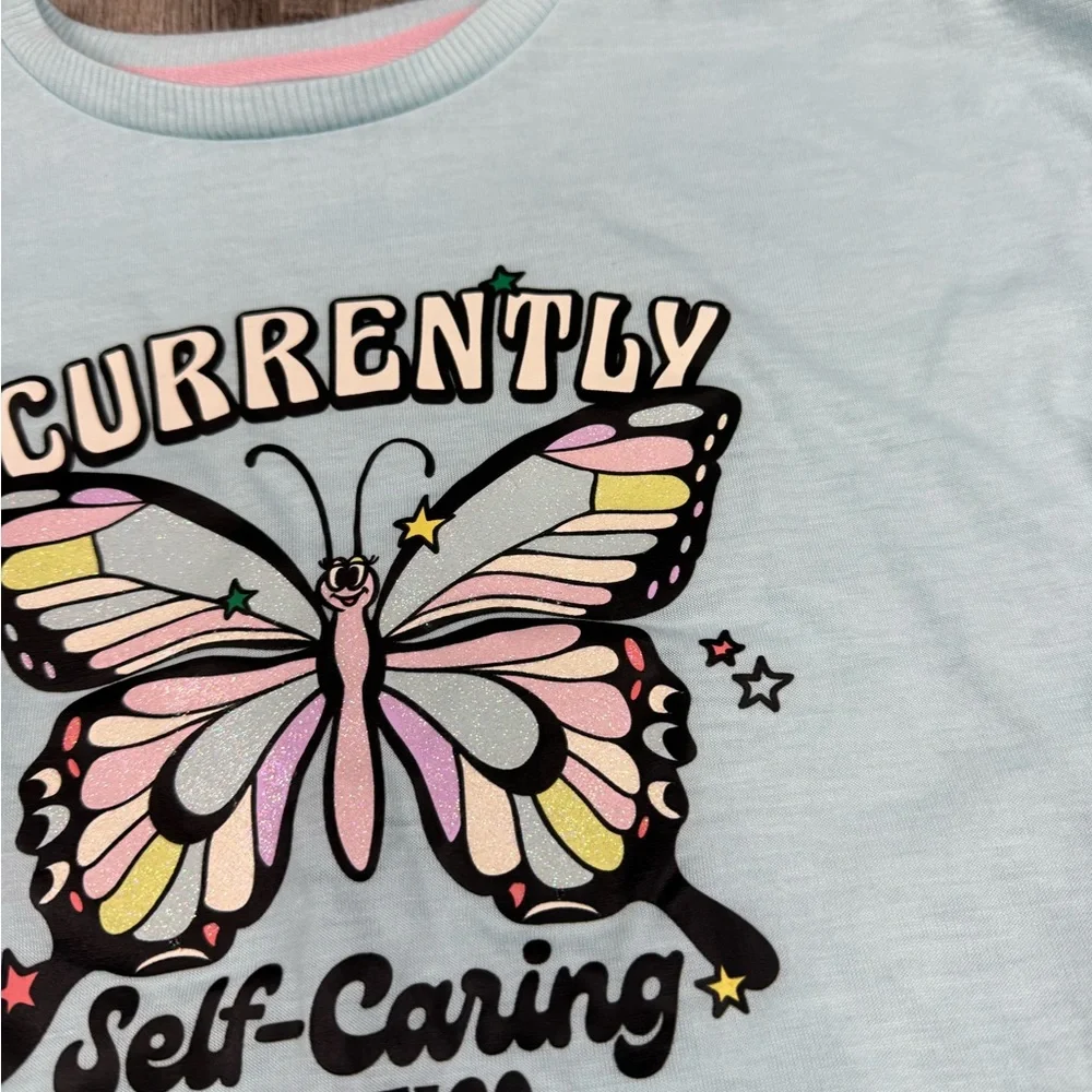 Justice Teal Butterfly Long Sleeve‎ Top